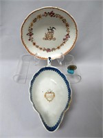Crested & monogrammed side plate, late 18th c.,