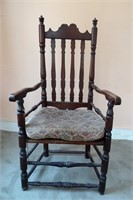 18th cent. bannister back armchair with rush seat