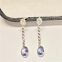 Certified14K  Blue Sapphire(2.2ct) Diamonds (I1, G