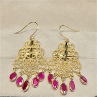 Certified18K  Ruby(2.4ct) Earrings