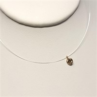 Certified14K  Diamond (Si, Brown)(0.32ct) Necklace