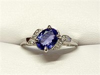 Certified10K  Tanizanite(0.95ct) Diamonds (I1, G-H