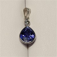 Certified14K  Tanizanite(3ct) Diamond (I2, G)(0.1c