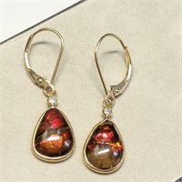 Certified10K  Ammolite (Brown Red With Moderate Pl