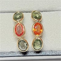 Certified10K  Green Sapphires(3ct) Orange Sapphire