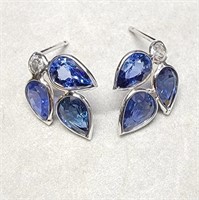 Certified14K  Blue Sapphire-Ceylons(3.5ct) Diamond