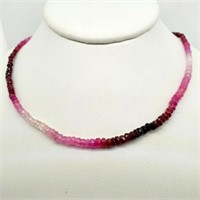 Certified10K  Fancy Color Ruby(17.52ct) Necklace