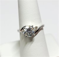 Certified10K  Moissanite(1.6ct) Diamond(0.08ct) Ri