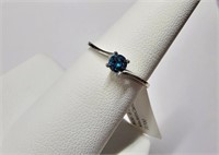 Certified10K  Blue Diamond(0.23Ct,I1) Ring
