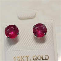 $600 10K  Natural Ruby(2.1ct) Earrings
