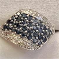 $300 Silver Sapphire(1.6ct) Ring