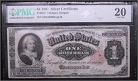 1891  1 $ SILVER CERTIFICATE PMG VF20