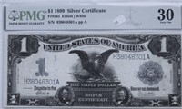 1889 $1 DOLLAR SILVER CERT PMG VF30