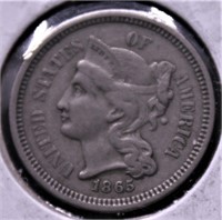 1865 3 CENT PIECE  VF