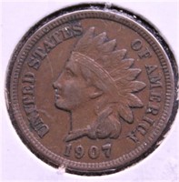 1907 INDIAN HEAD CENT  VF