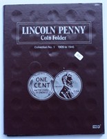 VINTAGE LINCOLN BOOK WITH A FEW COINS