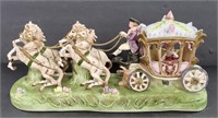 Porcelain Capodimonte Horse and Carriage