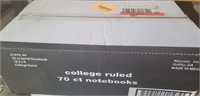 Box of 72 new college ruled notebooks