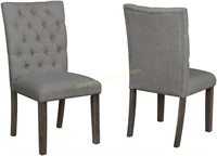 Upholstered Dining Chairs Grey 2 Pack $265