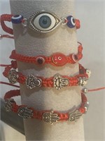 4- Nylon adjustable bracelets different designs