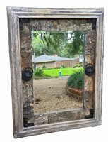 Rustic Wood Framed Wall Mirror