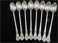 (8X) 8.1 OZ  CHATEAU ROSE STERLING TEA SPOONS