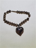 Sterling Silver Bracelet with Heart