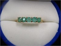 LADIES 1 CT EMERALD 1.9 GRM SOLID 14K GOLD  SIZE 8