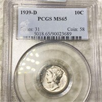 1939-D Washington Silver Quarter PCGS - MS65