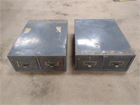 Vintage Military Metal Card Filling Cabinets