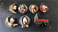 Vintage chenille gnome Christmas ornaments.
