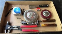 Tool lot.  Included are 3 measuring tapes,