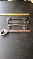 Lot of 4 multi wrenches