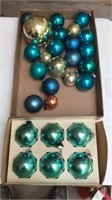 Flat and box of shiny brite ornaments