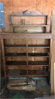 Large wooden shop shelves