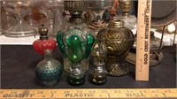 Lot of misc glass oil lamps.  2 are complete, the