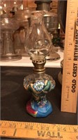 Blue decorative glass oil lamp