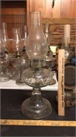 Queen Anne no 2 glass oil lamp.  Dimpled glass