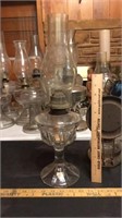 Large glass oil lamp.  Made in the USA