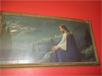 Vintage Wood Frame Religious Print