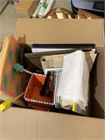Box of Assorted Office Supplies