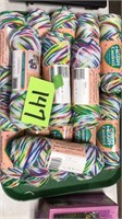 Tray of yarn