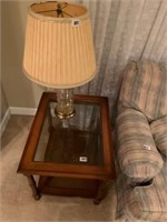GLASS TOP END TABLE- TIMES TWO