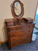 Antique dresser Hanky drawers w/key and a swivel