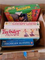 Games Yahtzee, Candyland, Twister, Michigan Rummy