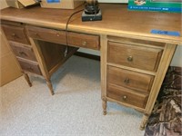 Desk Antique Knee Hole Desk, stripped down, ready