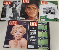 Life Magazines, (5) Marilyn, Cassius Clay
