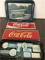 COCA COLA ADVERTISING TRAY AND SIGNAGE
