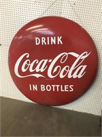 AWESOME COCA COLA BUTTON SIGN 48”