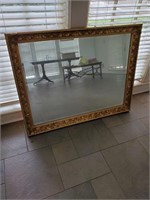 VINTAGE HEAVY GOLD BEVELED MIRROR